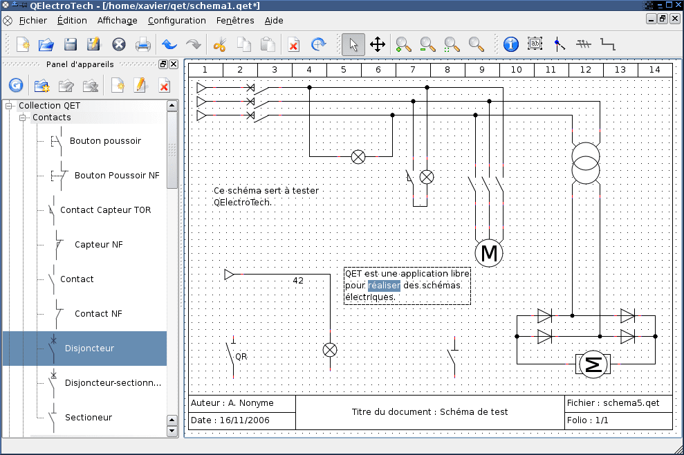 QElectroTech Meilleurs logiciels de schéma électrique gratuit