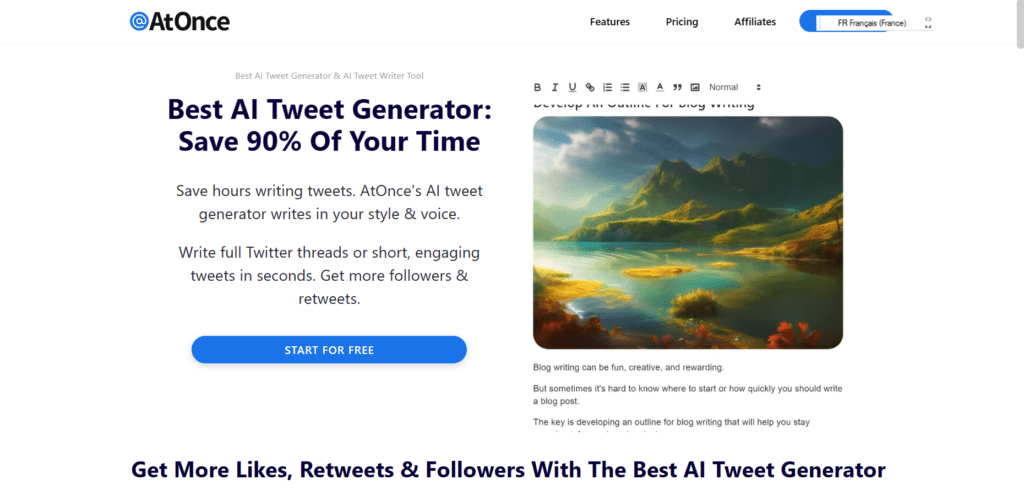 AtOnce Best AI Fake Tweet Generator